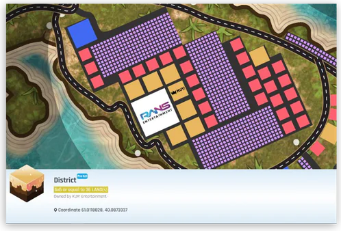 Metaverse land map with district details