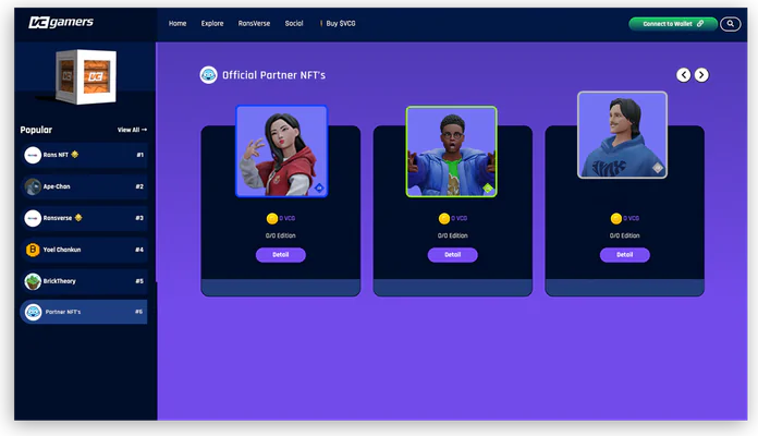 Official partner NFT marketplace